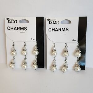 12-piece faux pearl and crystal charms for jewelry making Cousin D.I.Y! 